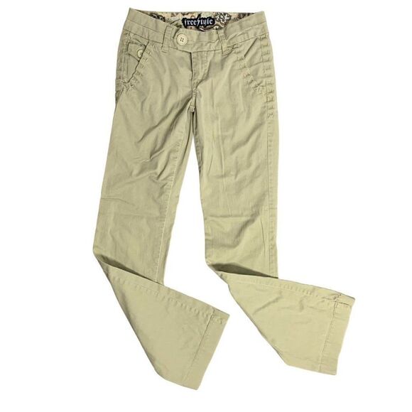 Vintage 90s Free Style Low Rise Pants Junior Size 1 Khaki Straight Leg - Picture 2 of 5